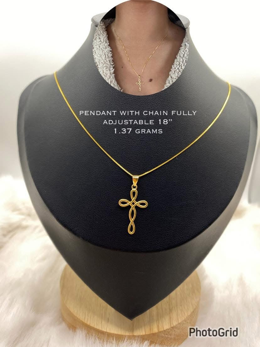 18k cross necklace