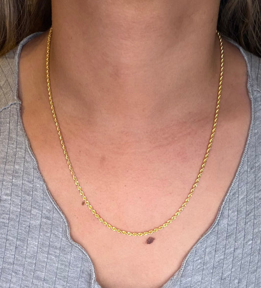18ct rope chain 20”