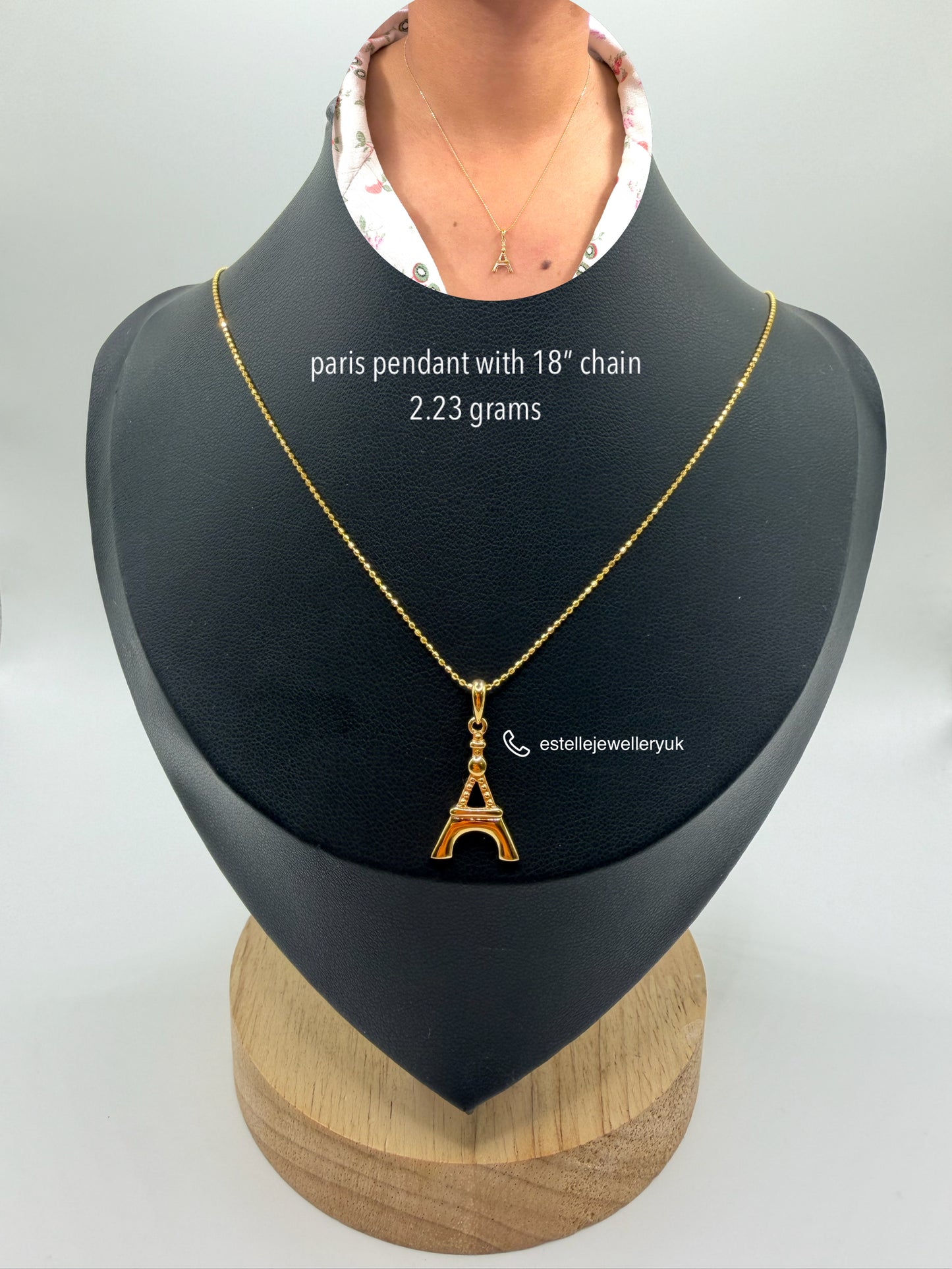paris pendant and chain 18”