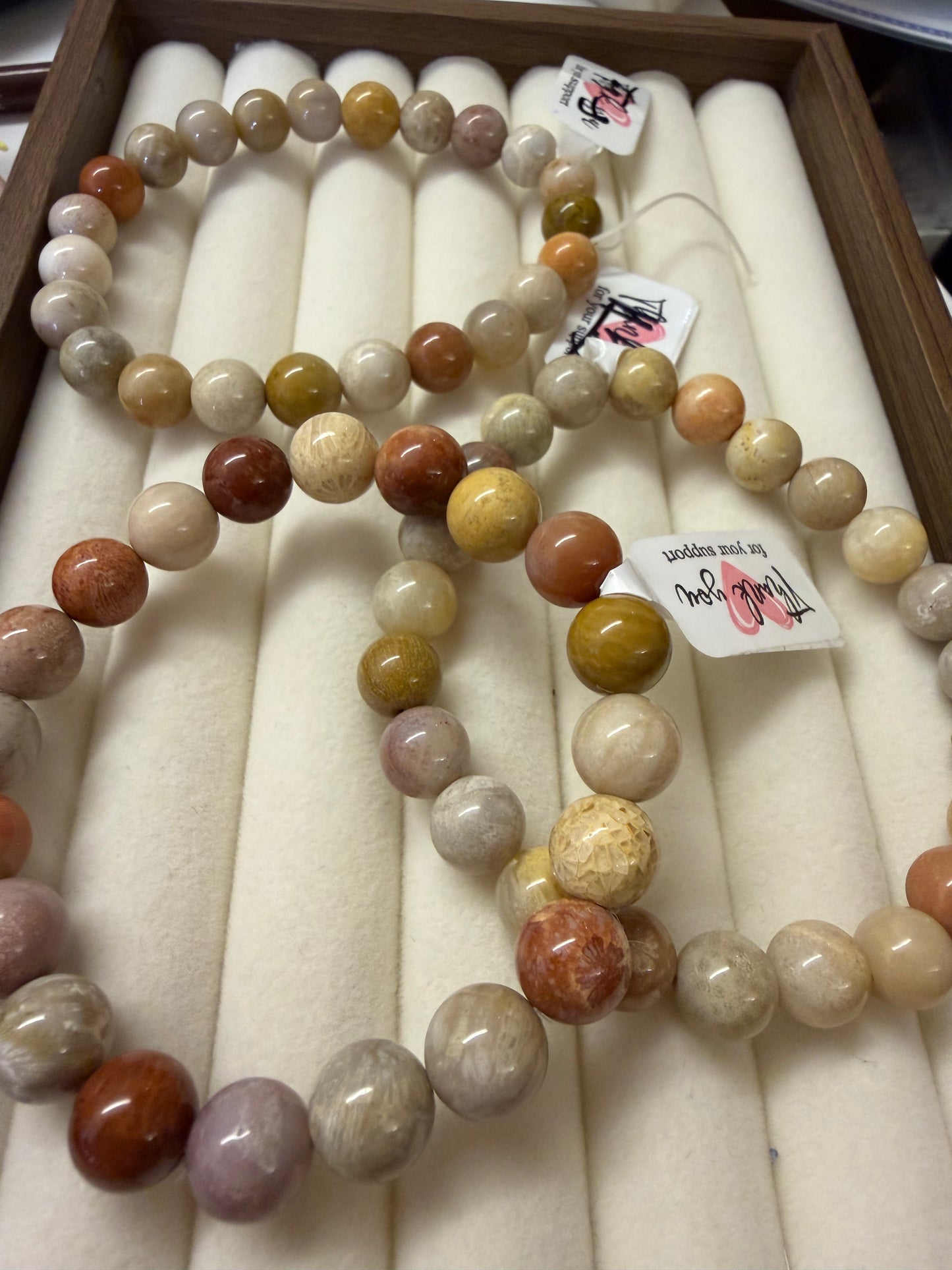 coral jade beads