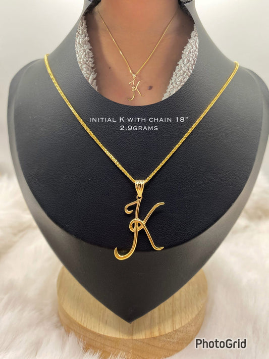 18k initial necklace
