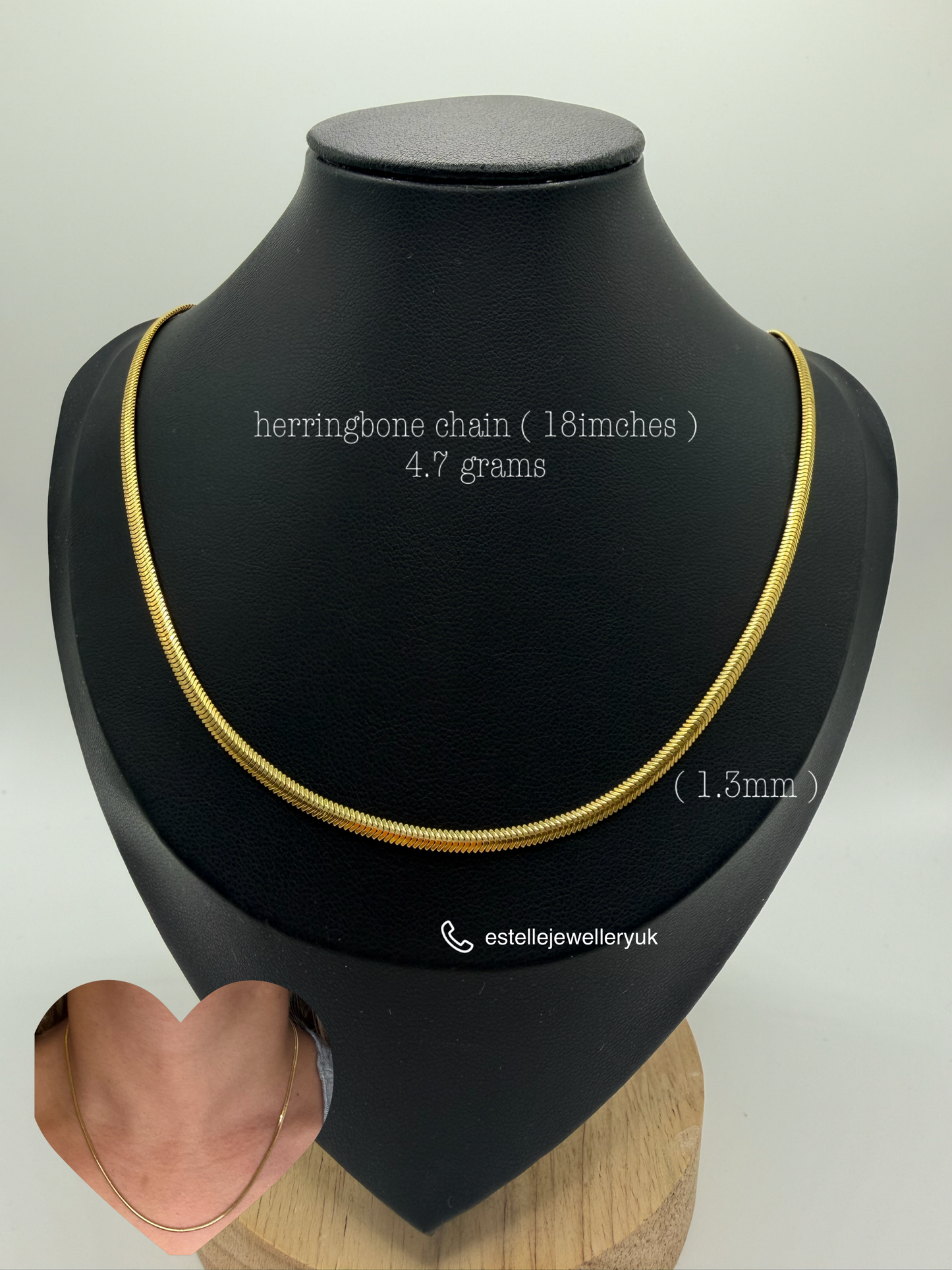 18ct herringbone 18inches