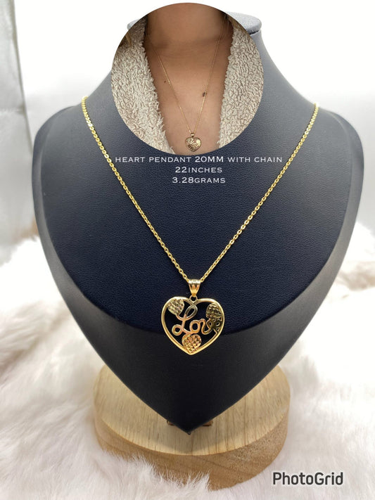 18k heart necklace