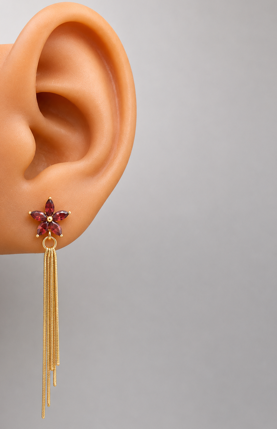 garnet dangling earrings