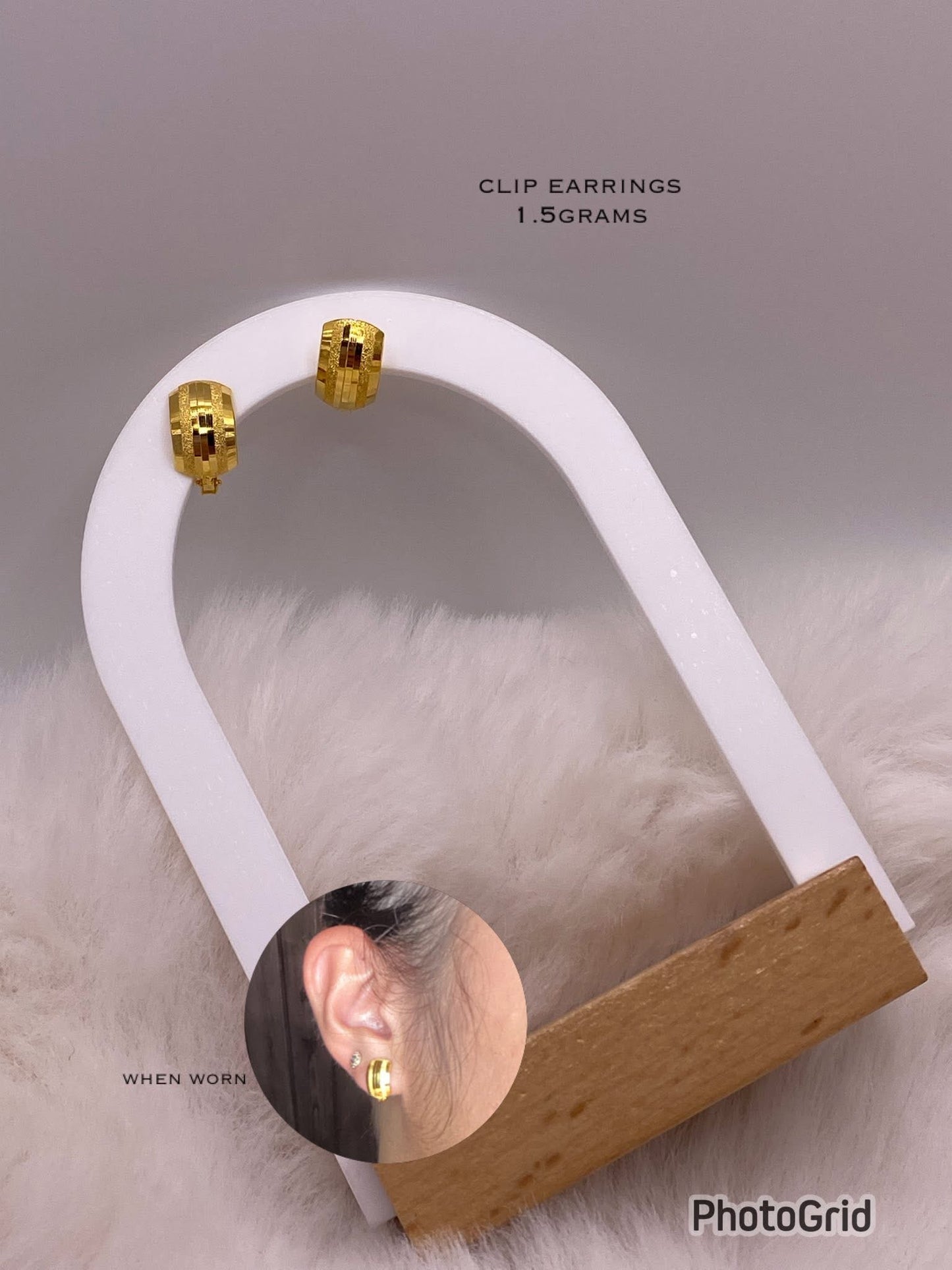 18k clip earrings