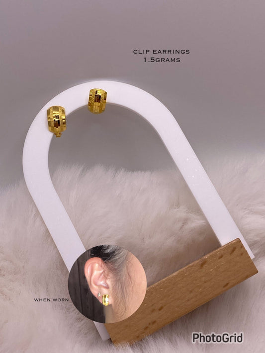 18k clip earrings