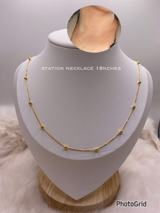 Dainty station necklace